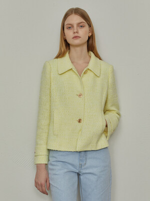Lemon Yellow Tweed Jacket