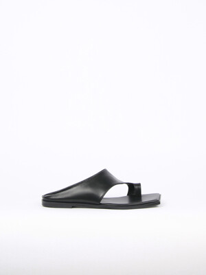 Diana Leather Slides Black