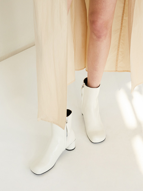 부츠,부츠 - 블랑수블랑 (blanc sur blanc) - Luna Ankle Boots Leather Ivory 5cm