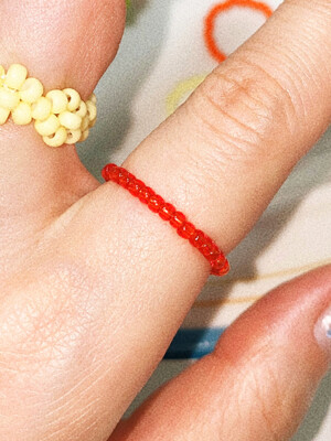 Deep Orange Fine Color Beads Ring 비즈반지