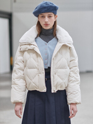 REX FUR COLLAR OVERSIZE GOOSE DOWN[2COLOR]