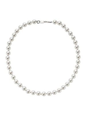 Knotted Pearl Necklace_White