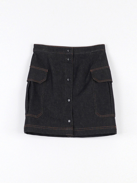 데님,스커트 - 가연리 (GAYEON LEE) - JUNE Denim Mini Skirt - Black