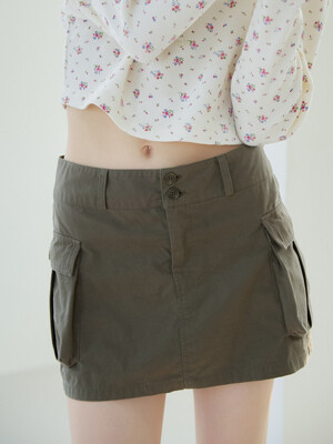 CARGO MINI SKIRT_KHAKI