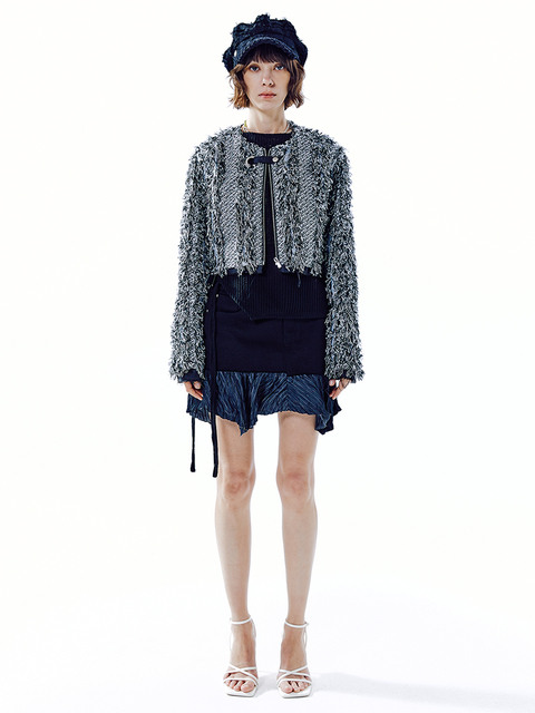 스커트 - 데비어퍼 (DEBBY UPPER) - HAILEY CONTRAST FLARE SKIRT_BLACK