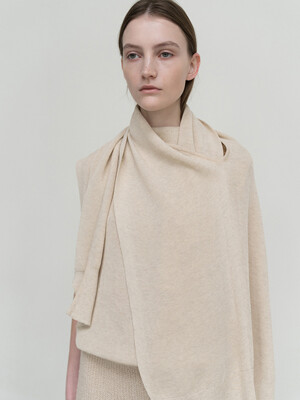 [단독]COTTON BLEND KNIT MUFFLER[BEIGE]