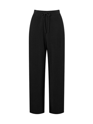 COTTON BLEND KNIT PANTS[BLACK]