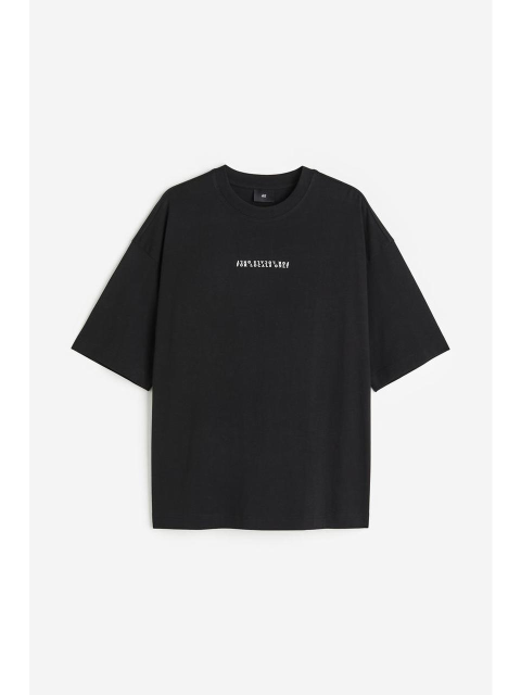 티셔츠 - 에이치엔엠 (H&M) - Oversized Fit 티셔츠 블랙/For Locals Only 1153399005