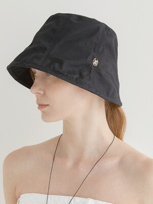 natural cotton outline bucket hat (C003_black)