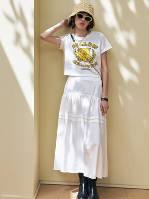 23 Summer_ Ivory Pintuck Midi Skirt