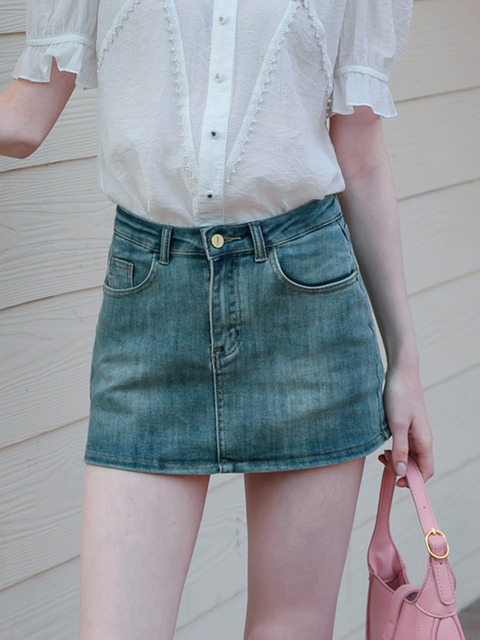 데님 - 쎄무아듀 (Cest Moidew) - Cest_Retro mini denim skirt
