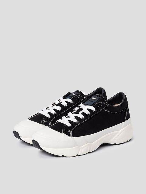 스니커즈 - 구호 (KUHO) - [COMFY301] Cotton Canvas Signature Sneakers  Black (KF36K2MY15)