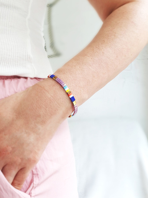 주얼리 - 라코하 (RACOHA) - dazzling sunshine color bead bracelet  데즐 썬샤인 컬러 비즈 팔찌