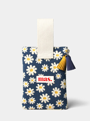 Strap pouch _ 니트 데이지 네이비