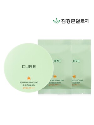 [김정문알로에] 큐어 아쿠아 마일드 선쿠션 시즌3 본품+리필2개