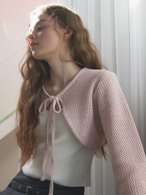 186 punching knit cardigan (pink)