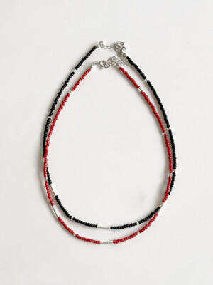 Deep Mood Beads Silver Stick Necklace