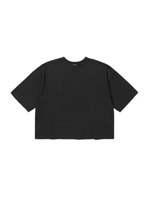 여성 젤리 크롭 반팔 티셔츠 (BLACK) (HA4ST51-39)