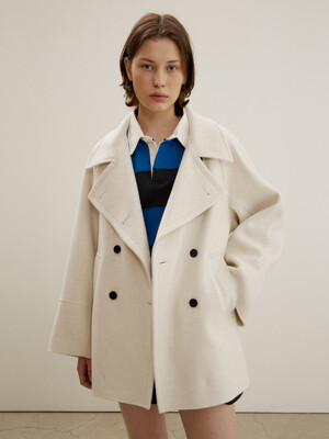 No.2 Handmade Loose Peacoat, Ivory