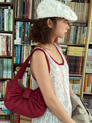 Suede ribbon loopie bag_Red(OC25-ACC01)