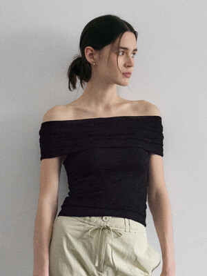 FLEUR LACE OFF SHOULDER [BLACK]