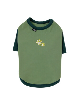[PET] RINGER TEE-MELON/KHAKI