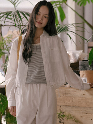 Crop cotton Shirt TISU01SH01_Ivory