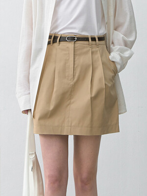 ESSENTIAL COTTON TUCK MINI SKIRT(SK-5031)