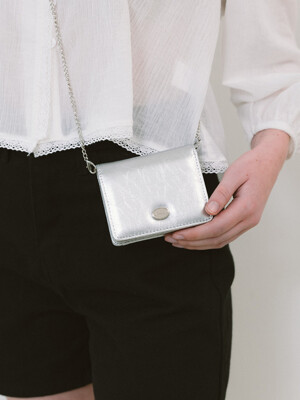 Crack Chain Mini Bag - Silver