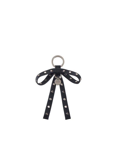분크 Goth Leather Ribbon Charm (고스 레더 리본 참) Black
