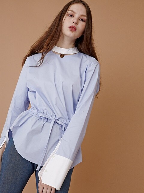 DRAW STRING SHIRT (SKYBLUE)