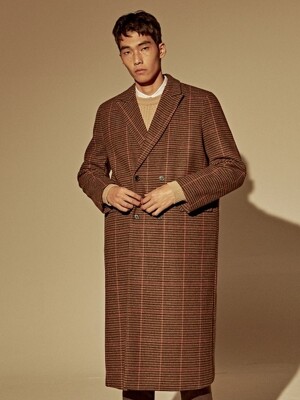 BLEND WOOL DOUBLE COAT_BROWN