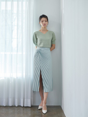 shell pleats skirt mint