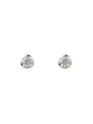 14k gold cz simple earrings DIE-01201