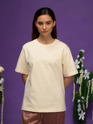 Round neck T-shirt _ Cream