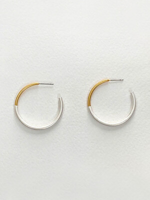 Gold And Silver Mix Match Ring Earring