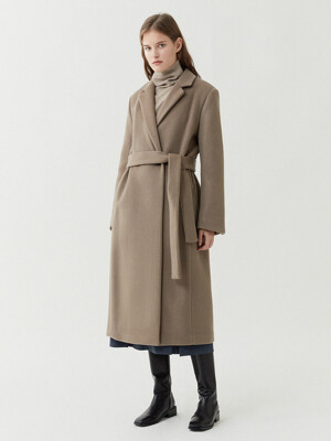 [Day-Wool] Belted Single Tailored Coat_2color