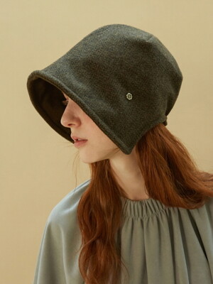 Classic banding bonnet-Cashmere olive khaki