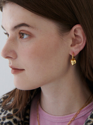213_Heart ring earring gold