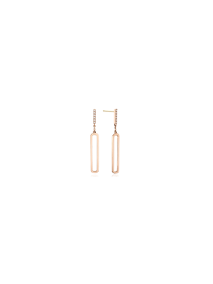 14K 스퀘어 드롭 귀걸이 핑크 골드 G19SE0196