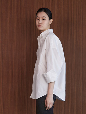 Oversized Collar Shirt-White