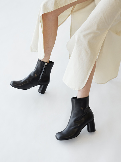 부츠,부츠 - 블랑수블랑 (blanc sur blanc) - Luna Ankle Boots Leather Black 7cm