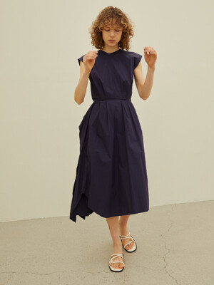 EMI_IRREGULAR HEMLINE DRESS_NAVY