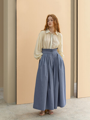 A-line Pleats Skirt Pants