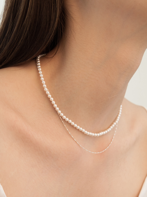 주얼리 - 타티아나 (TATIANA) - (SET) Graceful Swarovski Pearl+Shine Tinsel Necklace SE0168