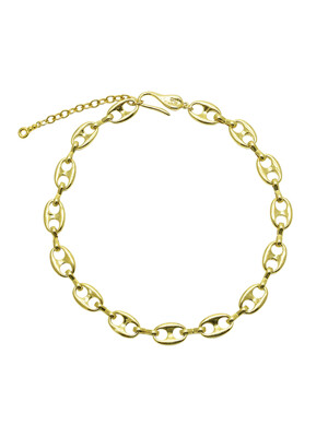 Gold big pignose chain necklace