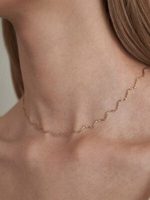 Wave slim necklace - 2 color