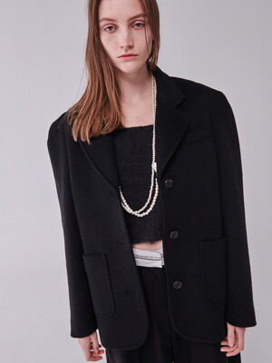 FOUR BEAUTY WOOL COAT_BLACK