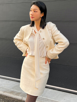 [TWEED] Stitch Tweed Skirt_2color