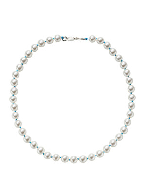 Knotted Pearl Necklace_Blue